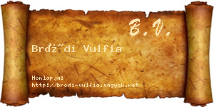 Bródi Vulfia névjegykártya